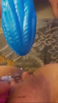 Wife Cum on Monster Dildo