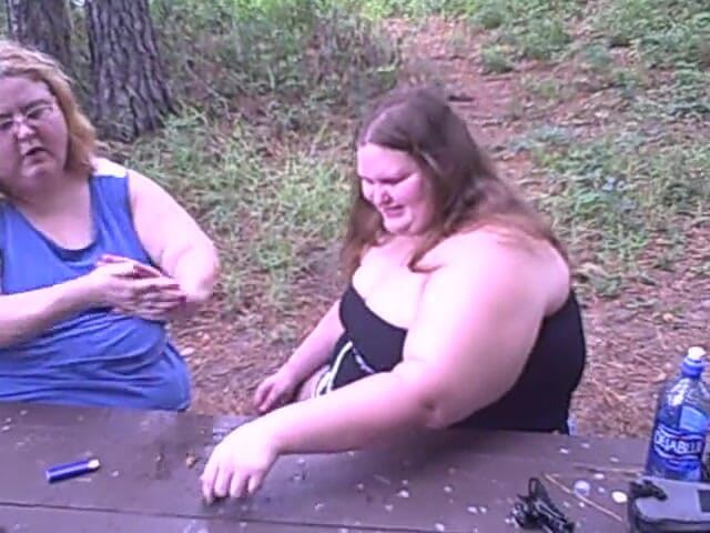 BBW nurse Vicki adventures with friends: My Gf and I smoke, spit on a rubber cock...