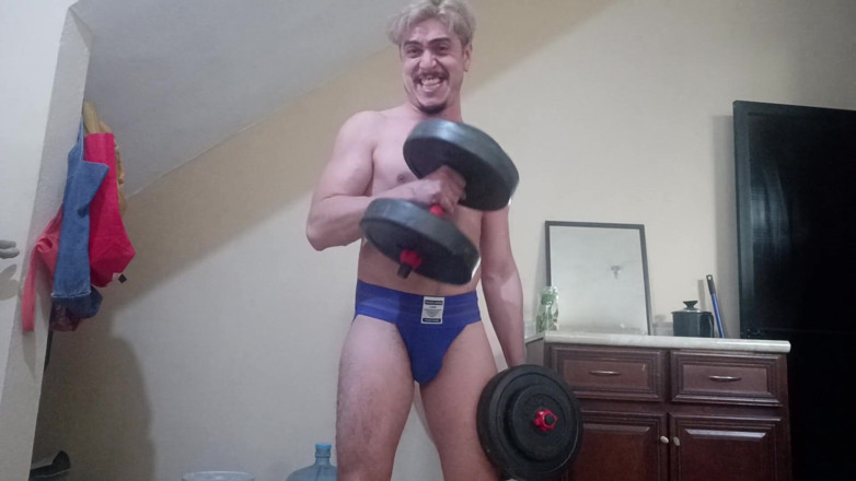 Tabasco Jake: Handsome White Latino Working Out in Jockstrap