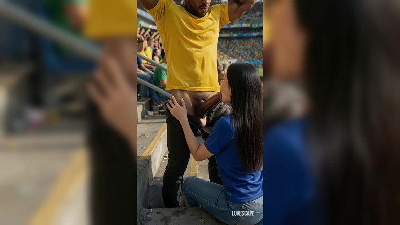 Lovescape: Brazil Fan Sucked off on Stadium Balcony