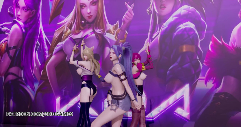 3D-Hentai Games: Black pink - tarian erotis 3d ahri, akali, evelynn, kaisa