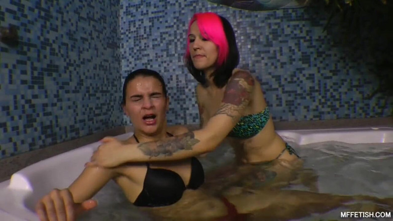 Sapphic Latinas: Sadistic experiment from cruel domina