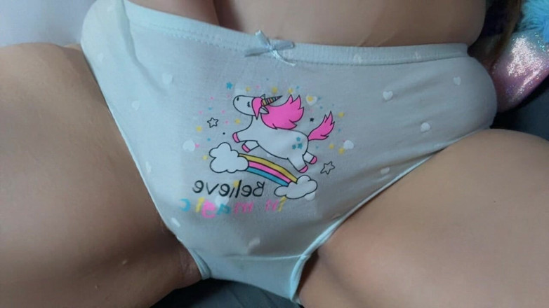 French Julia: Masturbation in My Unicorn Panties Under My Jeans Then I...