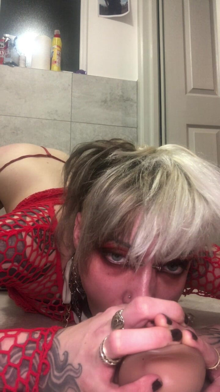 Glitterqueen1999: Fishnet Dress Spanking Nipple Clamps BJ Ass and Pussyfuck