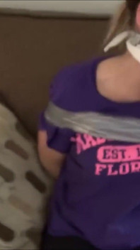 Christian Stepmom Disciplines Sassy Step-daughter with Tape Bondage, Panty Gagging & Spanking!