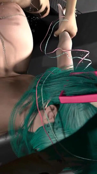 Stuffing Every Hole on Miku's a Body in a Furious Threesome