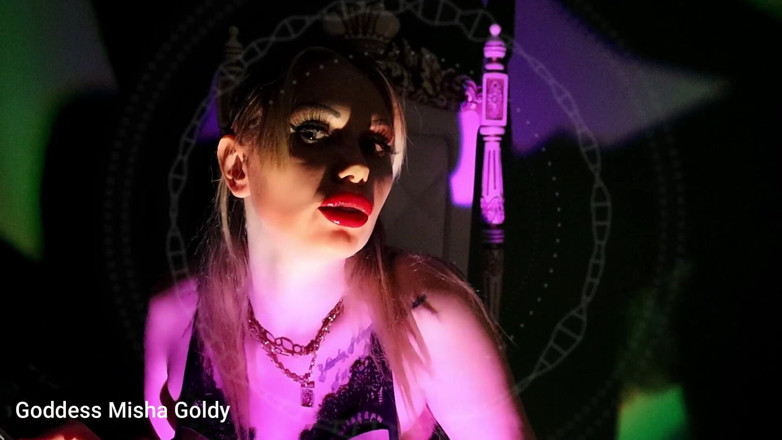 Goddess Misha Goldy: Come into my smoking magic web!