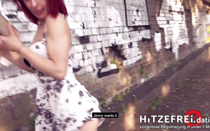 Hitzefrei: German Jenny banged outdoors while cars drive by part 1