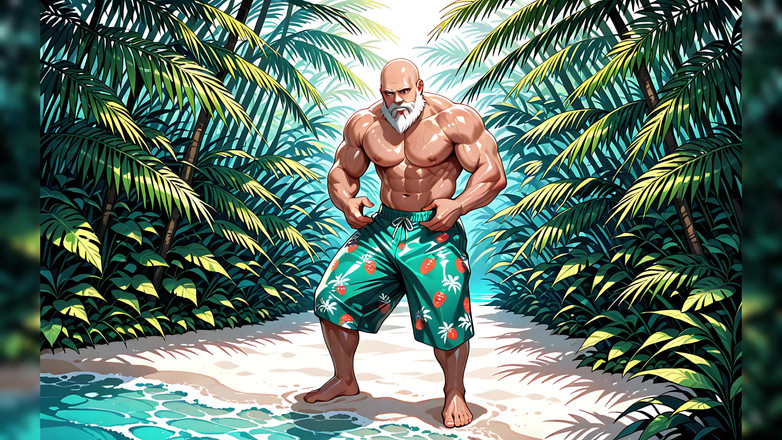 Erotic Man: Un beau vieux chauve sans chemise