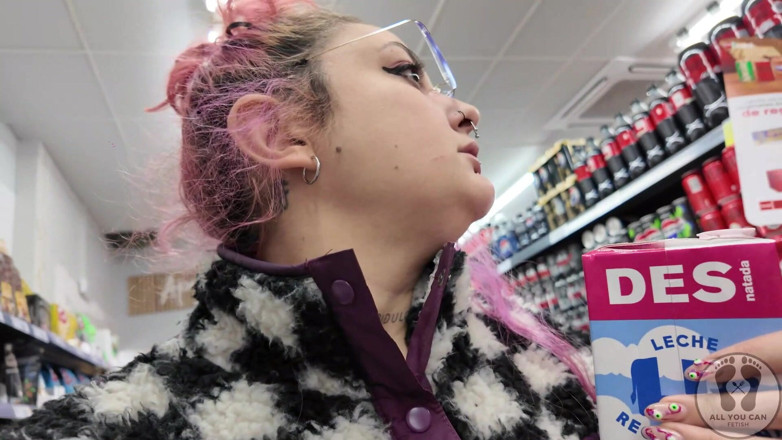 All You Can Fetish: Plump Chick Burps at the Supermarket Embarrassing Public Display