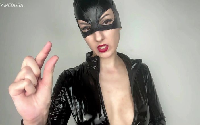 Lady Medusa: Catwoman's Tiny Dick Servant - Sph, Shiny Catsuit Worship