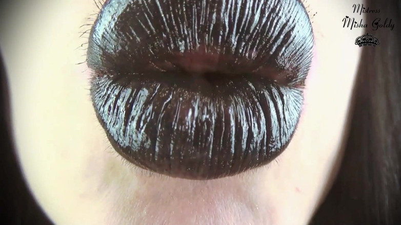 Goddess Misha Goldy: Black lips tease JOI