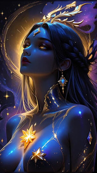 Emperatriz del vacío de la galaxia de materia oscura diosa cósmica Ai Art