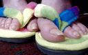 TLC 1992: Long natural toenails flip flops