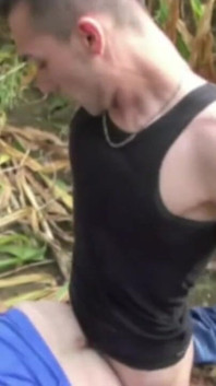 Flat boy fucked by twink in exhib outdoor