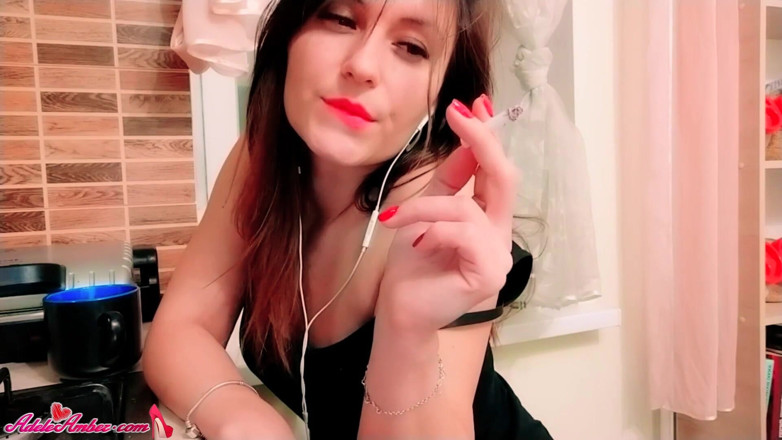 Adele Amber: Babe big ass fingering sweet pussy and smoke fetish....