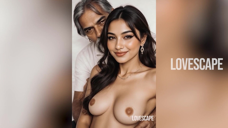 Lovescape: Tetona india milf sirve una habitación llena de hombres