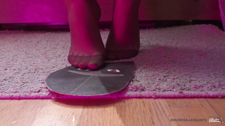 Mistress Legs: Mistress trampling her paper ninja