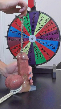 She Inserts a 30cm Probe All the Way Into His Meaty Cock. Playing BDSM Roulette.