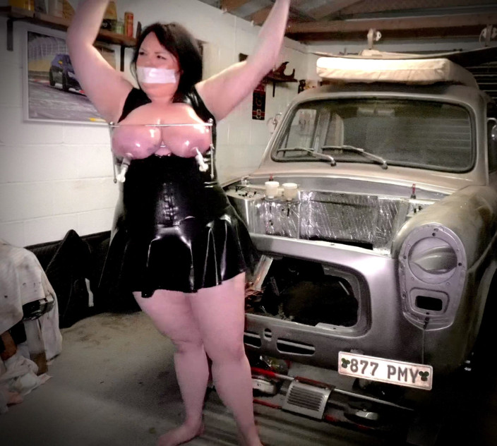 Chloekinkykinks: Tied up Chubby Breast Bondage and Breast Whipping