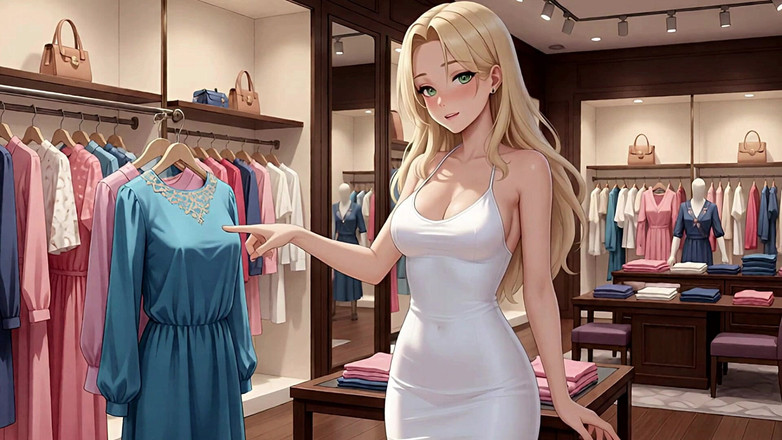 Goddess Topless: El centro comercial (anime hentai findom en primer plano)