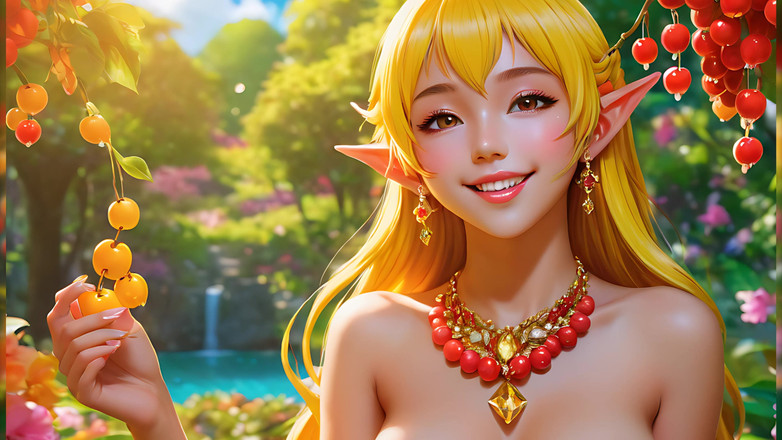 LustRender: Stile cartone animato artistico donna adulta mangia suriname cherry - ai...