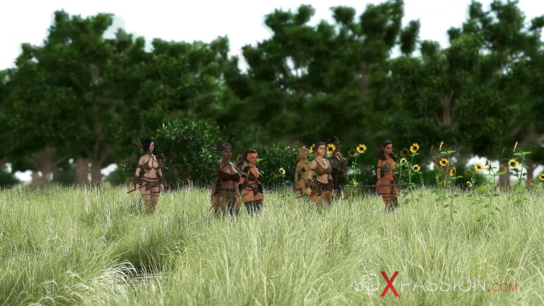 3dxpassion-transgender: Amazons. Si blonde seksi berkongkek dubur dengan awek panas 3d di...