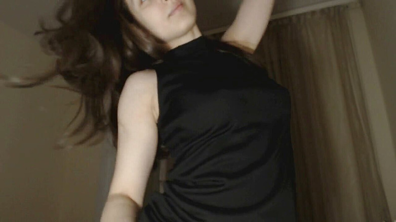 MyClearSky: 黒いドレスを通して彼女のおっぱいを搾乳