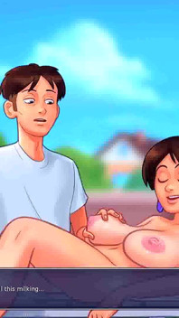 Summertime saga: 뒷마당에서 젊은 남자를 유혹하는 미시 밀프 108
