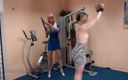 Spanking Server: Sara,sexy blonde in the gym gets bare back whip