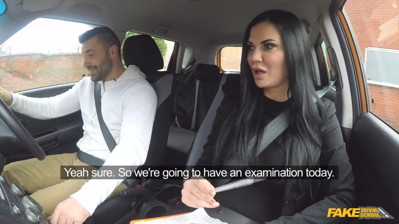 Fake Driving School: Fake Driving School - Big Tit Hot Brunette Jasmine Jae Flashes...