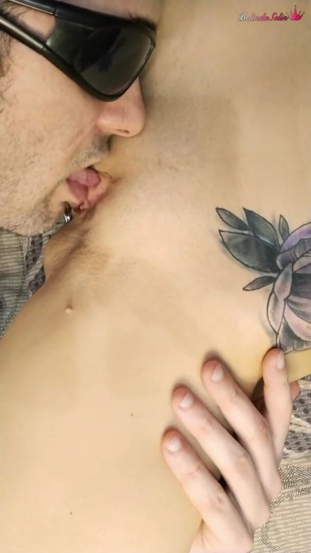 Belinda Selin: Stranger with glasses skillfully licks best friend's tight vagina