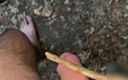 Self spanker: Forest Spanking With Stick