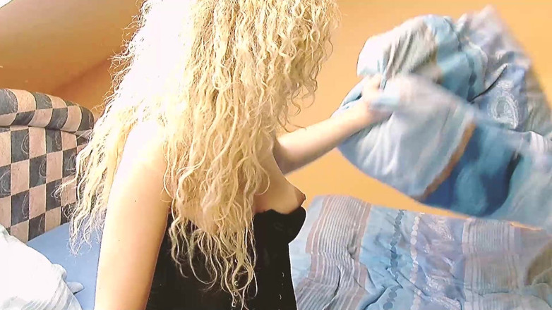 The Window of Sex: Jerking Girls Scene-4_sexy Blonde in Lingerie Inserts a Dildo Into...