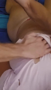 Big Breasted Lady Gets Erotic Massage in Her Ripped Shirt