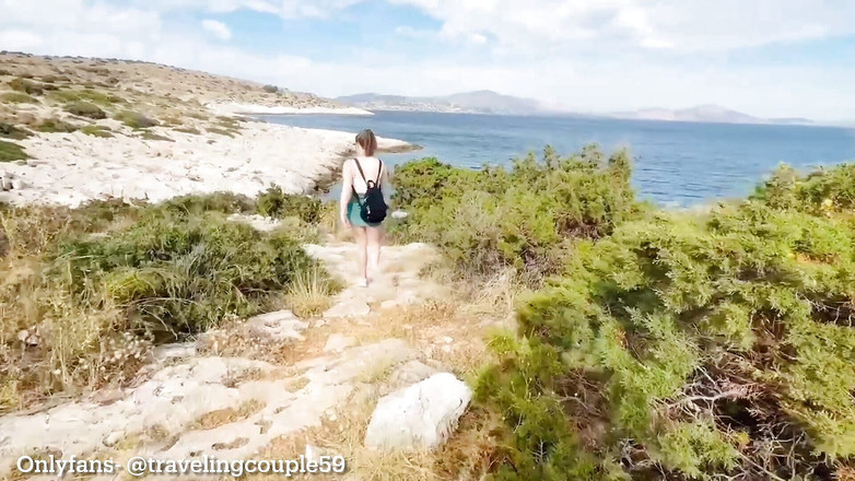 Dream Justin: Plimbare și futai în Grecia pe malul mării în Grecia și futai afară