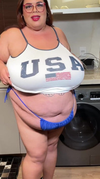 Big Boobs Big Belly Team Mascot Fucks Her Pussy