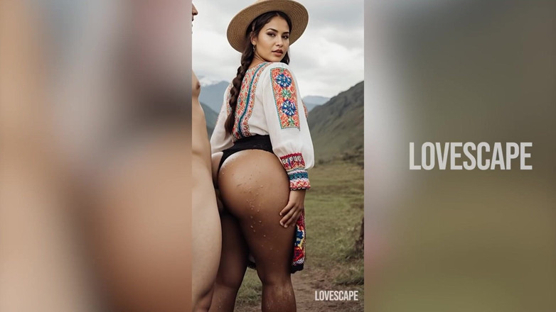 Lovescape: Горная крестьянская крошка с большой попкой - принимает член глубоко среди сценических Peaks