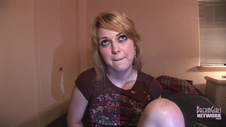Dream Girls: Cute shy coed first timer shows her pussy