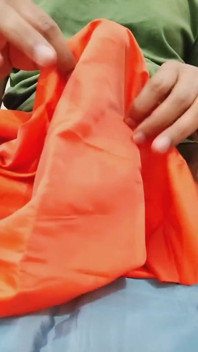 Satin Silk Handjob Porn - Satin Silky Orange Suit Rub on Dick Head 85