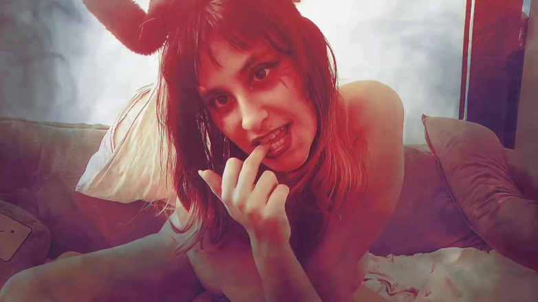Ms Candy Bunny: Horny Demon Traps an Angel - Ass Play - Halloween 2024