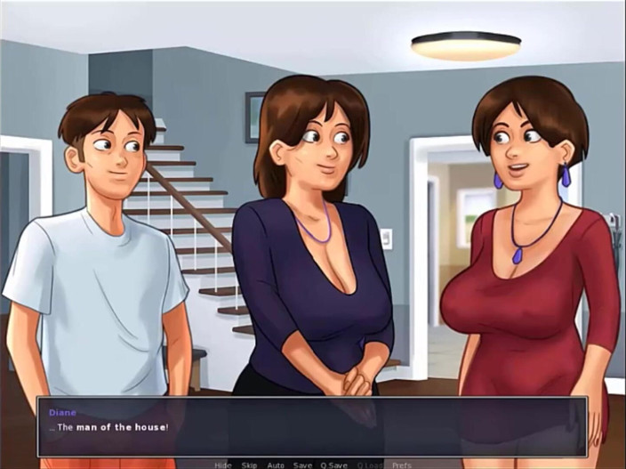 Cartoon Play: Summertime saga teil 44 - stieftante berührt meinen schwanz unter dem tisch...