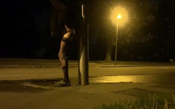 Zhenya Sissy: Fucking Myself in a Park with a White Dildo