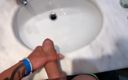 Idmir Sugary: Quick Hotel Bathroom Cumshot Into Sink in Swim Trunks While...