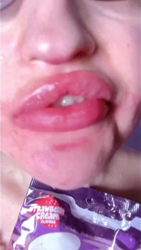 Asmr Teeth Candy Eating - Asmr, Óculos de Olho, Gianess, Batom, Lábios Grandes, Mough, Comida, Fetiche de Rosto, Unhas Longas