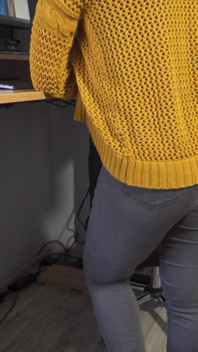 Hot Secretary in Tight Jeans Teases Ass with Visible Panty Line