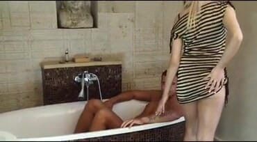 Hefburg: Hot blonde gives footjob