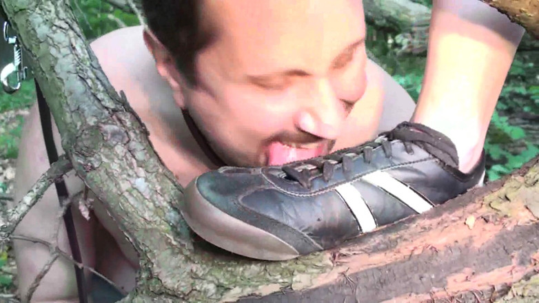 Foot Girls: Slave licks clean dirty shoes