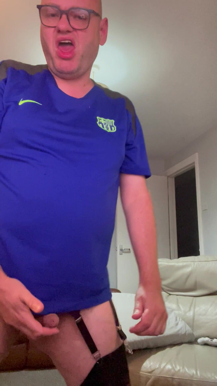 Ancient456: My Blue Football Shirt with Stocking on