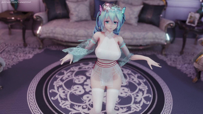 MikuMotion: Hatsune (g)i-dle - Queencard Ratu Seragam Erotik Striptease Payudara Kolosal Bergetar